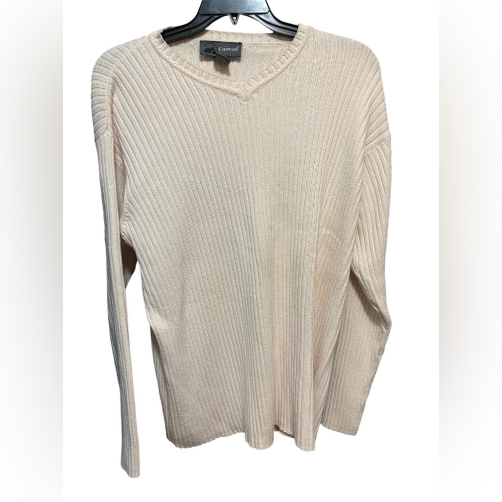 Vintage Colorado ribbed sweater women’s size XXL cream colored‎